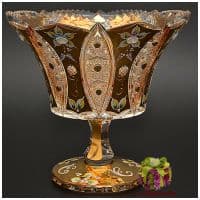 Фруктовница хрусталь с золотом. 25 см. Ручная работа. Чешский хрусталь.