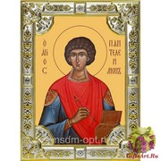 Икона освященная &quot;Пантелеймон великомученик и целитель &quot;, 18x24 см со стразами, 18x24 см