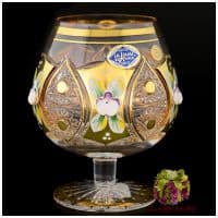 Бокалы для коньяка хрусталь с золотом. 230 мл. 6 штук. Ручная работа. Чешский хрусталь.