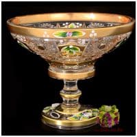 Конфетница хрусталь с золотом. 15 см. Ручная работа. Чешский хрусталь.