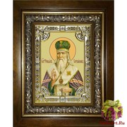 Икона освященная &quot;Феофан Затворник,святитель&quot;, 18x24 см, со стразами, в деревянном киоте 24x30 см, 24x30 см