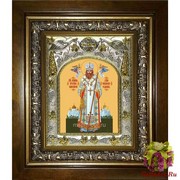 Икона освященная &quot;Иоанн Шанхайский и Сан-Францисский святитель чудотворец (Иван)&quot;, 14x18 см, в деревянном киоте 20x24 см, 20x24 см