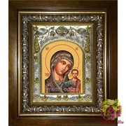 Икона освященная &quot;Казанская икона Божией Матери&quot;, 14x18 см, в деревянном киоте 20x24 см, 20x24 см