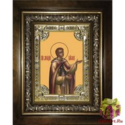 Икона освященная &quot;Аркадий Вяземский и Новоторжский преподобный&quot;, 18x24 см, со стразами, в деревянном киоте 24x30 см, 24x30 см