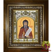 Икона освященная &quot;Антоний Дымский преподобный&quot;, 14x18 см, в деревянном киоте 20x24 см, 20x24 см