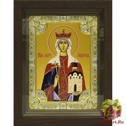 Икона освященная &quot;Людмила мученица, княгиня Чешская&quot;,18x24 см, со стразами, в деревянном киоте 24x30 см, 24x30 см