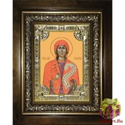 Икона освященная &quot;Параскева Пятница мученица&quot;, 18x24 см, со стразами, в деревянном киоте 24x30 см, 24x30 см