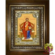 Икона освященная &quot;Державная икона Божией Матери&quot;, 18x24 см, со стразами, в деревянном киоте 24x30 см, 24x30 см