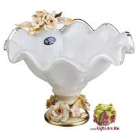 Ваза муранское стекло и фарфор. 635746 Ручная работа. Диаметр 23 см. Италия