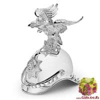 Серебряная рюмка чарка Каска кирасира. Рюмка-перевёртыш. Серебро 925 пробы. Россия. Подарочная упаковка. Серебряная рюмка чарка Каска кирасира. Рюмка-перевёртыш. Серебро 925 пробы. Россия. Подарочная упаковка.