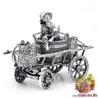 Серебряный набор для специй Телега. Серебро 925 пробы. Россия