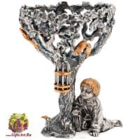 Серебряная подставка под яйцо Птицелов. Серебро 925 пробы. Россия