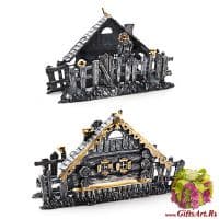 Серебряная салфетница Избушка. Серебро 925 пробы. Россия