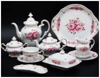 Чайный сервиз Роза Katharina Landhaus Rose von Weimar Porcelain на 12 персон 54 предмета. Фарфор. Германия.
