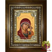 Икона освященная &quot;Казанская икона Божией Матери&quot;, 18x24 см, со стразами, в деревянном киоте 24x30 см, 24x30 см