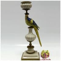 Попугай подсвечник правый. Фарфор и бронза. Ручная работа. Высота 57 см