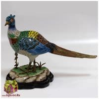 Фазан. Фарфор и бронза. Ручная работа. Длина 39 см