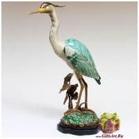 Цапля. Фарфор и бронза. Ручная работа. Высота 46 см