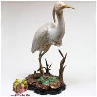 Цапля. Фарфор и бронза. Ручная работа. Высота 52 см