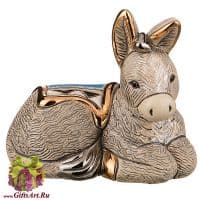 Cтатуэтка Ослик керамическая фигурка De Rosa Rinconada. Длина 10 см
