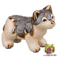 Cтатуэтка Волчонок Эксклюзивная керамическая фигурка De Rosa Rinconada Длина 8 см