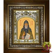 Икона освященная &quot;Серафим Вырицкий преподобный&quot;, 14x18 см, в деревянном киоте 20x24 см, 20x24 см