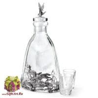 Серебряный набор для водки Царские трофеи. Хрусталь. Серебро 925 пробы. Россия Серебряный набор для водки Царские трофеи. Хрусталь. Серебро 925 пробы. Россия