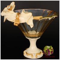 Ваза конфетница CEVIK. Хрусталь. Эмали. Золочение. Высота 29 см Стразы Сваровски. Италия