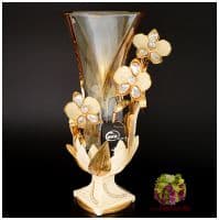 Ваза CEVIK. Хрусталь. Эмали. Золочение. Высота 46 см Стразы Сваровски. Италия