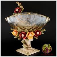 Ваза фруктовница CEVIK. Хрусталь. Эмали. Золочение. Высота 47 см Стразы Сваровски. Италия