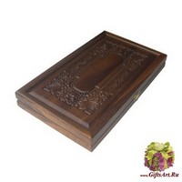 Резные дорожные нарды из массива мореного дуба без ложемента