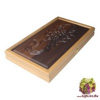 Резные дорожные нарды из массива мореного дуба без ложемента &quot;Скорпион&quot;