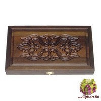 Резные дорожные нарды из массива мореного дуба без ложемента &quot;Саламандра&quot;