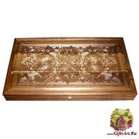 Резные нарды из массива ореха