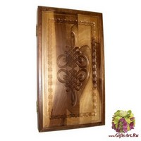 Резные нарды из массива ореха