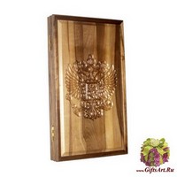 Резные нарды из массива ореха