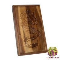 Резные нарды из массива ореха