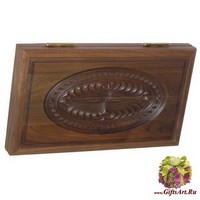 Резные дорожные нарды из массива ореха