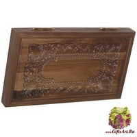 Резные дорожные нарды из массива ореха