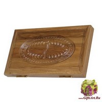 Резные дорожные нарды из массива натурального дуба без ложемента