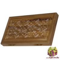 Резные дорожные нарды из массива натурального дуба