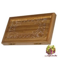 Резные дорожные нарды из массива натурального дуба без ложемента