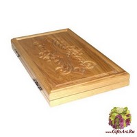 Резные дорожные нарды из массива натурального дуба без ложемента