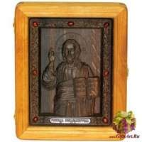 Подарочная икона &quot;Господь Вседержитель&quot; на мореном дубе