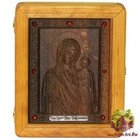 Подарочная икона &quot;Казанская икона Божией Матери&quot; на мореном дубе