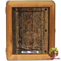 Подарочная икона &quot;Троица&quot; на мореном дубе