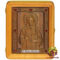 Подарочная икона &quot;Блаженная старица Матрона Московская&quot; на мореном дубе