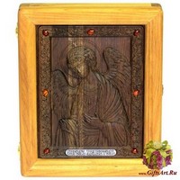 Подарочная икона &quot;Ангел Хранитель&quot; на мореном дубе