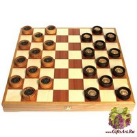 Шашки взрослые &quot;Светлое настоящее - тёмное прошлое&quot; на березовой доске