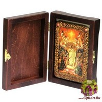Настольная икона &quot;Воскресение Христово&quot; на мореном дубе
